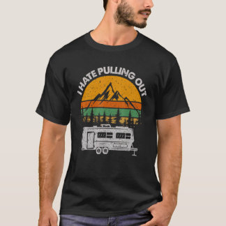 T-shirt Camping Je Déteste Sortir Retro Vintage Extérieur