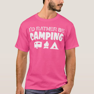 T-shirt Camping Je préférerais faire du Camping vintage