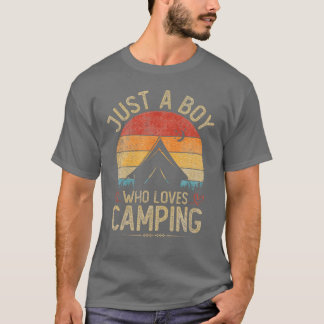 T-shirt Camping Juste un garçon qui aime le camping rétro