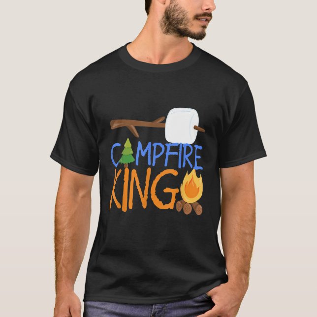 T-shirt Camping King Camping Chemise Camp SMores Bonfire D (Devant)