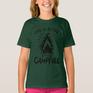 T-shirt Camping - La vie est meilleure au feu de camp