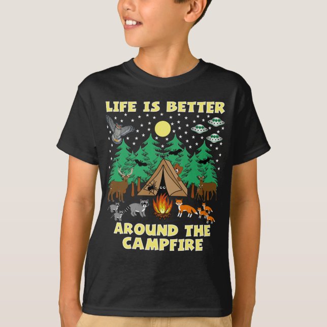 T-shirt CAMPING-LIFE EST MEILLEUR, Camping Drôle Avec Crit (Devant)