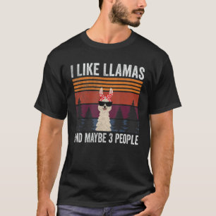 T-shirt Camping Llama vintage J'Aime Les Llamas Et Peut-Êt