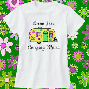 T-shirt Camping Mama Sweet Camper Trailer avec nom