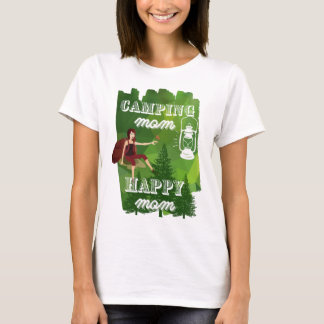 T-shirt Camping maman - maman heureuse, mignonne camping t