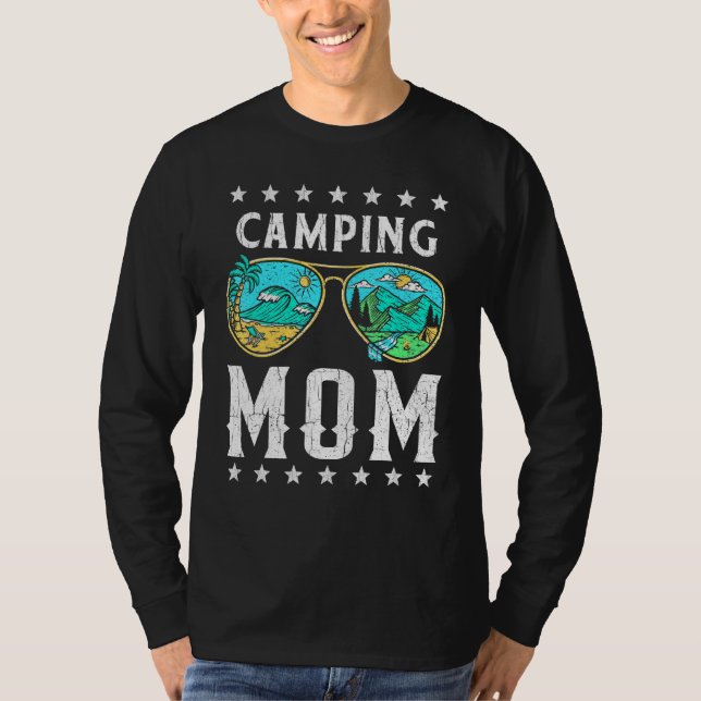 T-shirt Camping Maman Retro Graphic extérieur Tee Happy Ca (Devant)