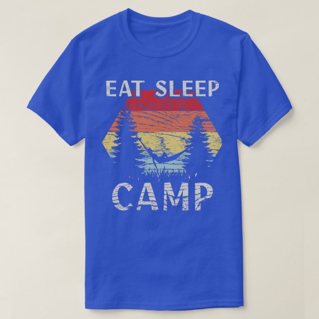T-shirt Camping Manger Camp de sommeil (Design devant)