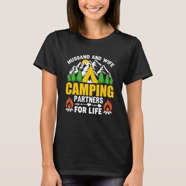T-shirt Camping Mari Et Femme Partenaires Pour Vie Camping (Devant)