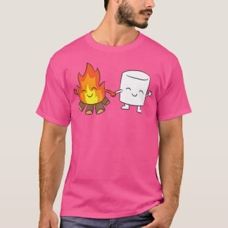 T-shirt Camping Marshmallow Camping Campfire Cute Marshmal