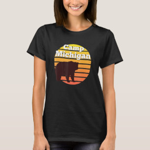 T-shirt Camping Michigan Randonnée Vélo Camping Ours Rétro