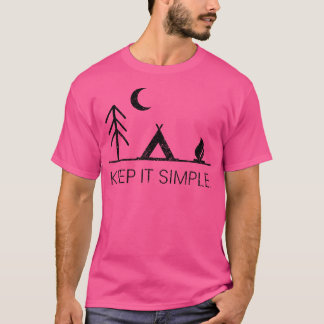 T-shirt Camping - Minimaliste Gardez-Le Simple Cadeau Exté