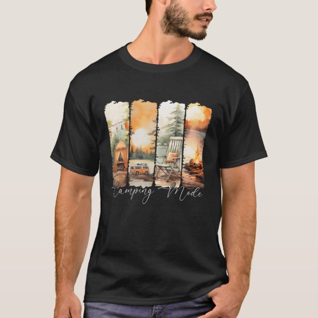 T-shirt Camping Mode Retro Summer funny (Devant)