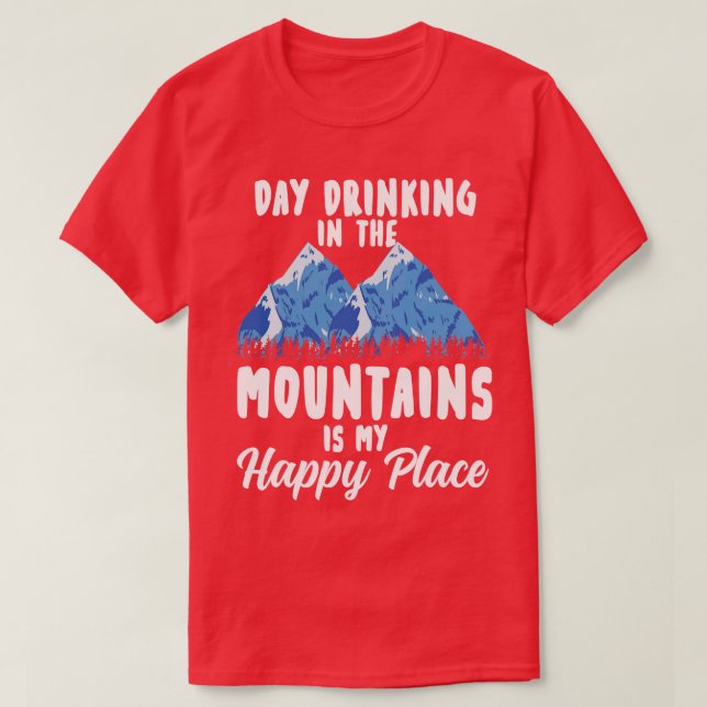 T-shirt Camping Montagnes Pun (Design devant)