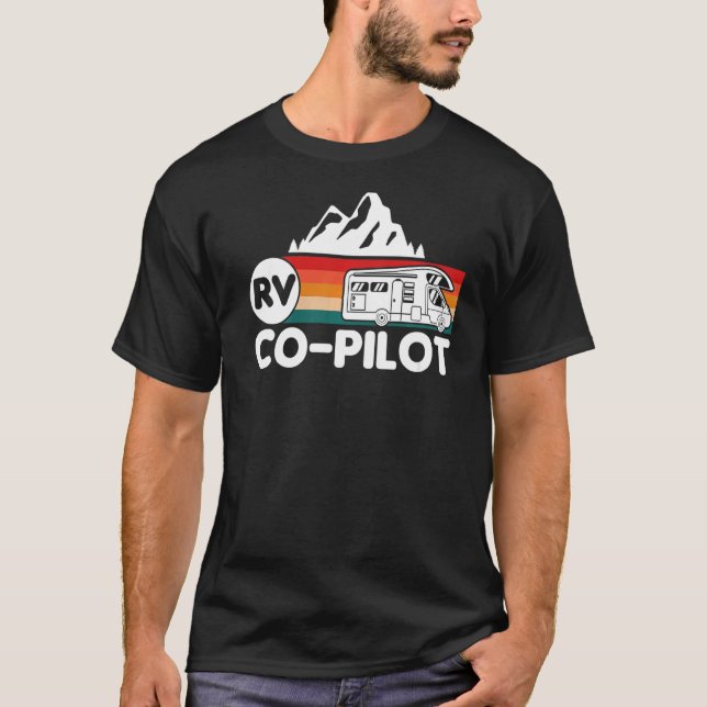T-shirt Camping Motorhome Camper Rv Co Pilot (Devant)