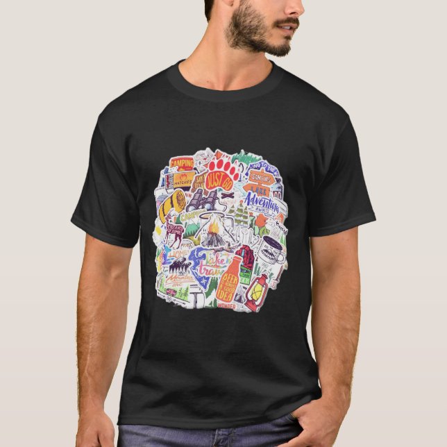 T-shirt Camping Nature Stickers Camping (Devant)