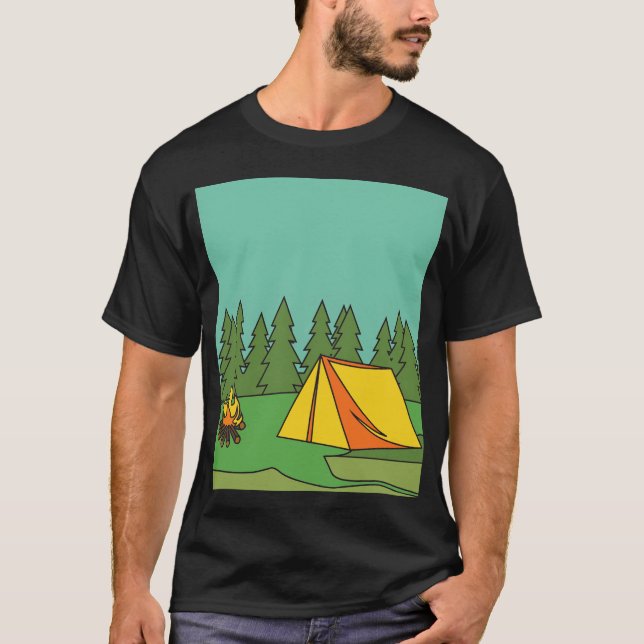 T-shirt Camping Nature Vintage family (Devant)