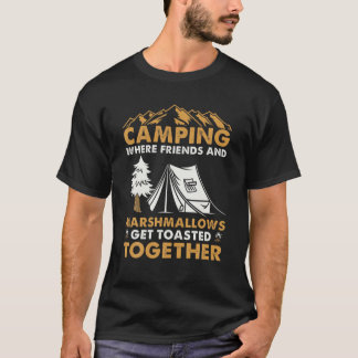 T-shirt Camping Où Les Amis Et Les Marshmallows Se Faire T