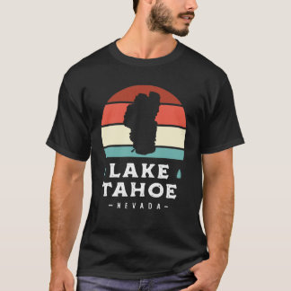 T-shirt Camping Parc National Lake Tahoe Californie Rétro