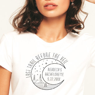 T-shirt Camping personnalisé Bachelorette Party Moon Cute