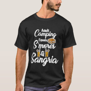 T-shirt Camping pour adultes égale Smores Sangria Drôle