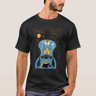 T-shirt Camping Pour Campers Guitare Montagnes Et Camp Fir