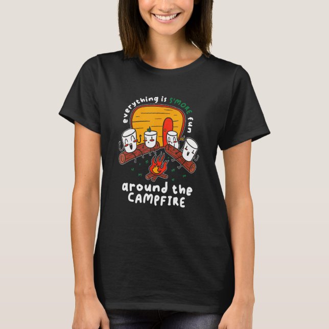 T-shirt Camping Pun Plus Amusant Autour Du Marshmal Du Feu (Devant)
