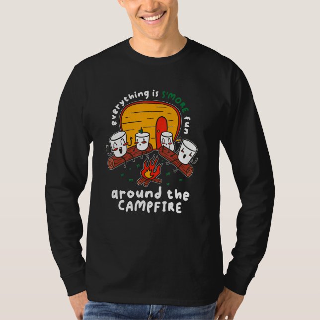 T-shirt Camping Pun Plus Amusant Autour Du Marshmal Du Feu (Devant)