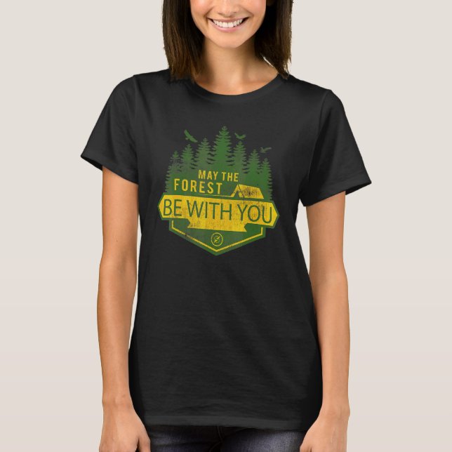 T-shirt Camping Que La Forêt Soit Avec Vous (Devant)