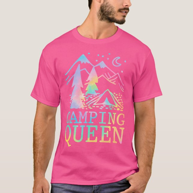 T-shirt Camping Queen Élégant Camping Nuit Graphique (Devant)