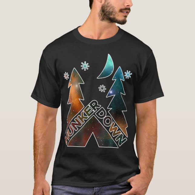 T-shirt Camping Randonnée Hunker Down (Devant)
