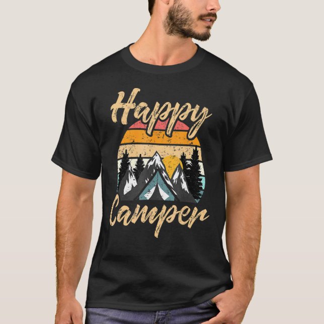 T-shirt Camping Randonnée présent Happy Camper (Devant)