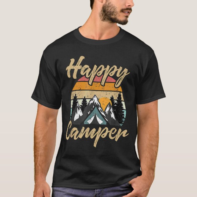 T-shirt Camping Randonnée présent Happy Camper (Devant)