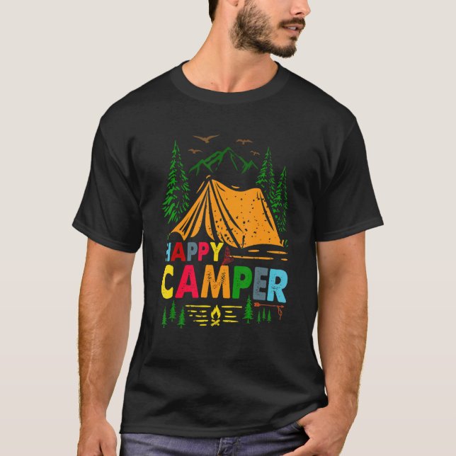 T-shirt Camping Randonnée présent Happy Camper (Devant)
