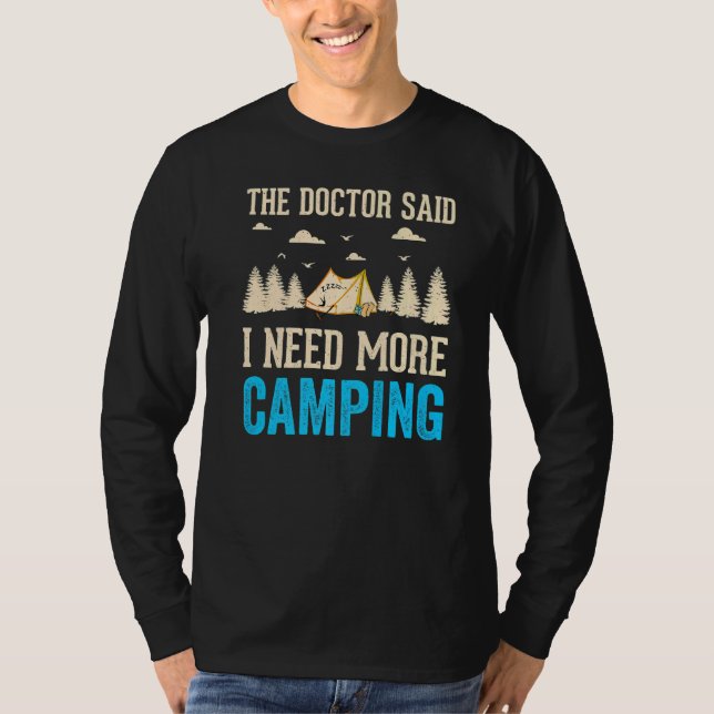 T-shirt Camping Randonnée Présente Happy Camper Gif (Devant)