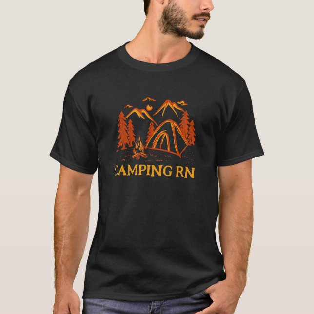 T-shirt Camping Rn Camping-car Forêt Camp Bois Vacances Fa (Devant)
