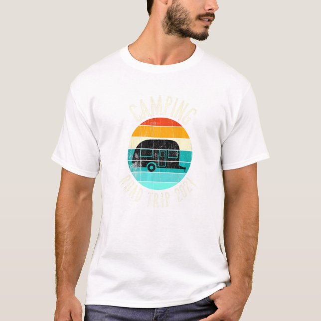 T-shirt Camping Road Trip 2021 Caravan Camper (Devant)