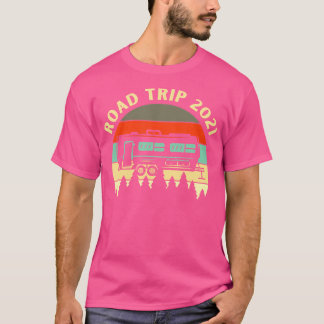 T-shirt Camping Road Trip 2021 Retro Travel Trailer Vintag