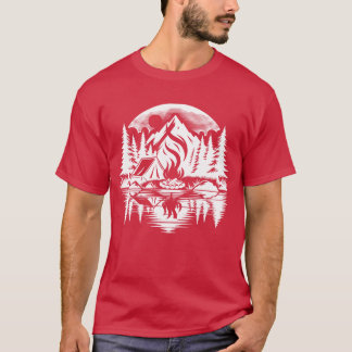 T-shirt Camping Romc au bord du lac dans la forêt familial
