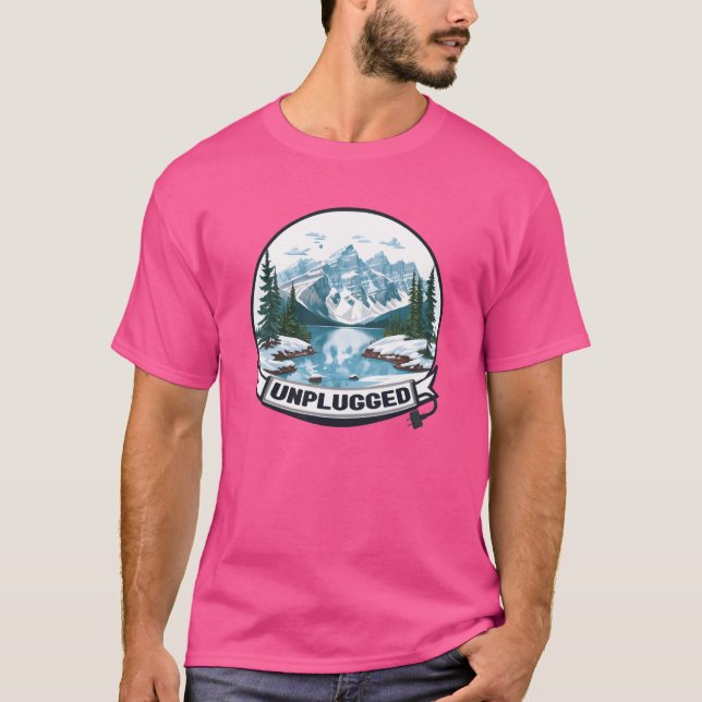 T-shirt Camping sans tech drôle (Devant)
