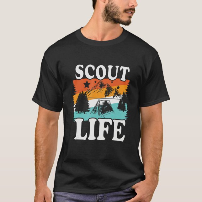 T-shirt Camping Scout Life Firewood Campfire Camper Rv Car (Devant)