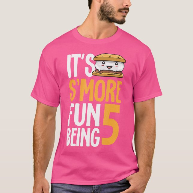 T-shirt Camping Smore 5E Anniversaire Marshmallow Camping  (Devant)