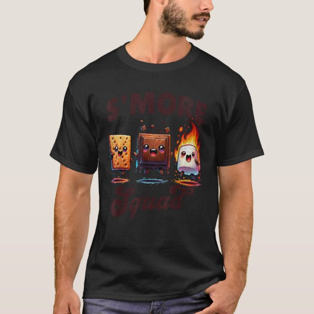 T-shirt Camping Smore Squad Camping Chocolat Marshmallow (Devant)
