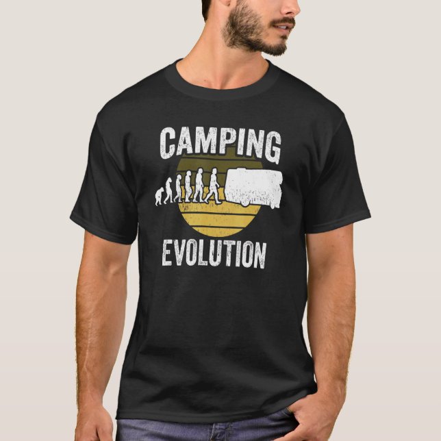 T-shirt Camping Spruch Camping Évolution (Devant)