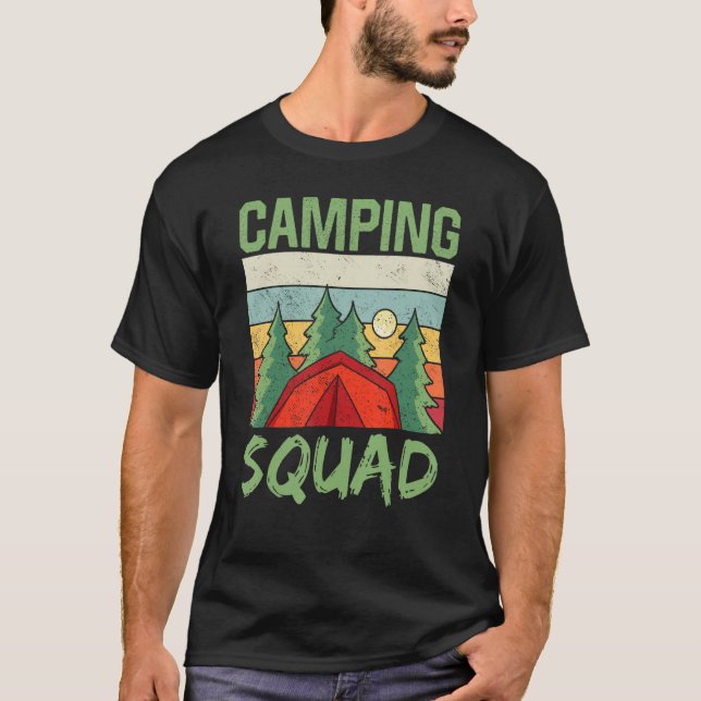 T-shirt Camping Squad Camp Campfire Camper Campsite (Devant)
