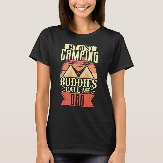 T-shirt Camping Tente Extérieure Mon Meilleur Camping Budd (Devant)