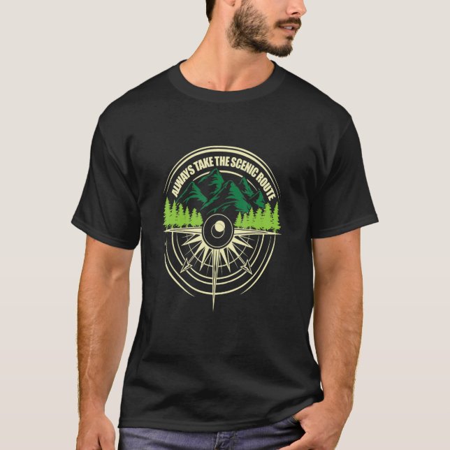 T-shirt Camping Toujours Prendre La Route Pittoresque Aven (Devant)