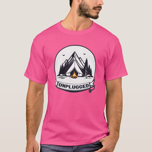 T-shirt Camping Unplugged famille (Devant)