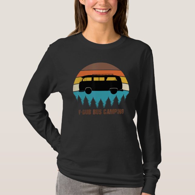 T-shirt Camping V-Dub Bus Sunset Rétro (Devant)