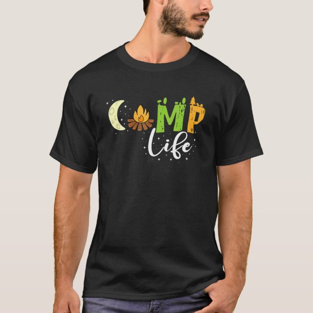 T-shirt Camping Vie Camper Forêt Été Camping Road Tri (Devant)