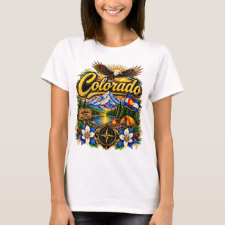 T-shirt Camping vintage dans les montagnes Rocheuses du Co